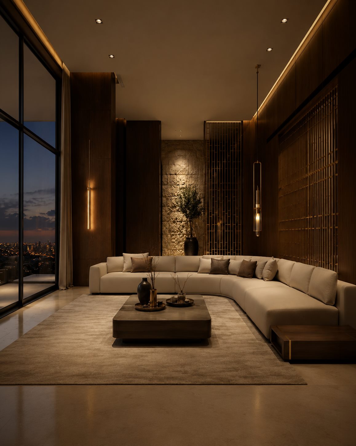 تصميم داخلي لصالة سكنية